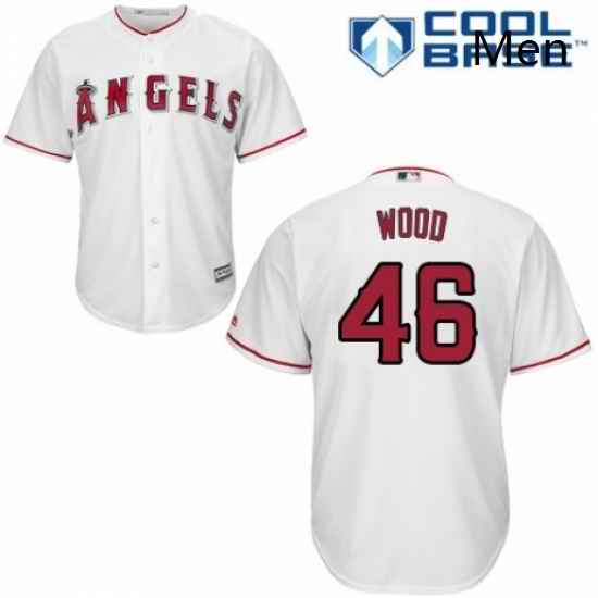 Mens Majestic Los Angeles Angels of Anaheim 46 Blake Wood Replica White Home Cool Base MLB Jersey